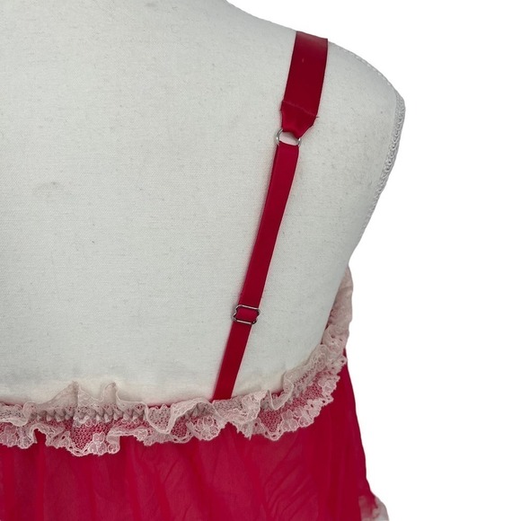 Victoria’s Secret Babydoll Lingerie Lace Chiffon Pink Size Small - Picture 4 of 6